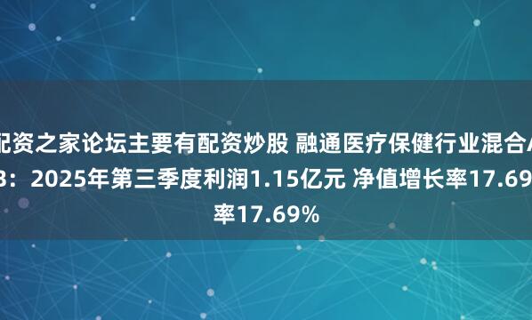 配资之家论坛主要有配资炒股 融通医疗保健行业混合A/B:2025年第三季度利润1.15亿元 净值增长率17.69%