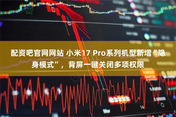 配资吧官网网站 小米17 Pro系列机型新增“隐身模式”,背屏一键关闭多项权限