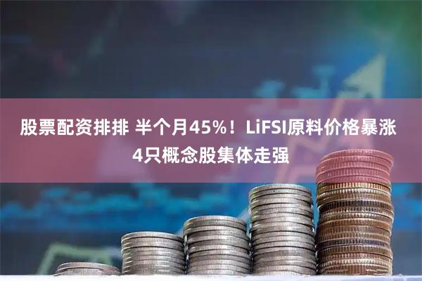股票配资排排 半个月45%!LiFSI原料价格暴涨 4只概念股集体走强